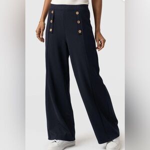 NWT Saint + Sofia CHELSEA Navy Pant size 14 jersey 27" Petite fall button